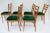 Set of 6 natural beechwood chairs with corduroy upholstered seat. Italian production 60s.