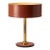1950s Mid-Century Modern Leather Drum Lamp With Brass Accents Table Lamp, For Sale