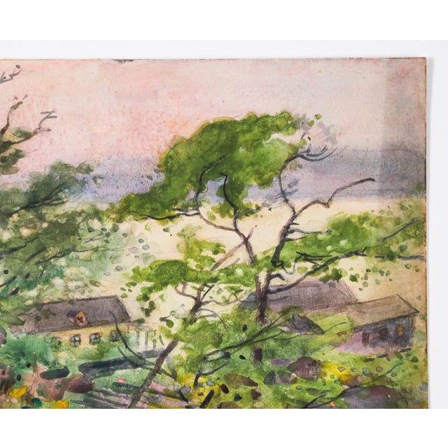 1910s 1912 River Drive Park Landscape Watercolor Painting by Egbert Cadmus For Sale - Image 5 of 8
