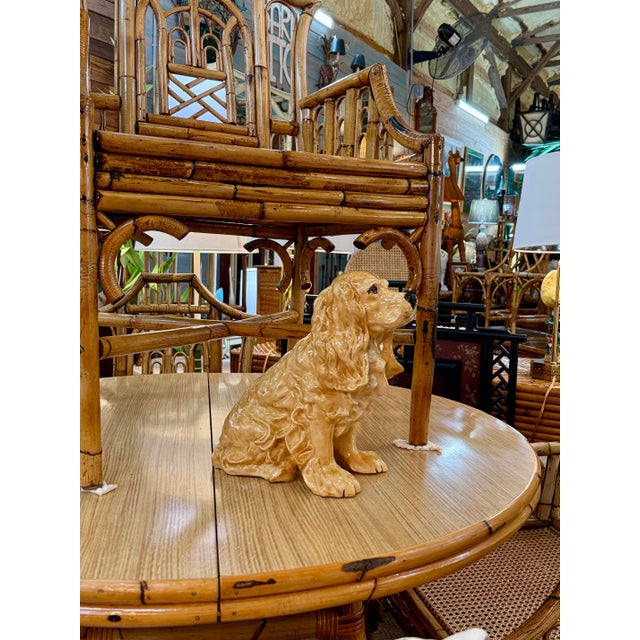 Vintage Boho Regency Handcrafted Ceramic Glazed Spaniel Dog Sculpture For Sale - Image 12 of 12