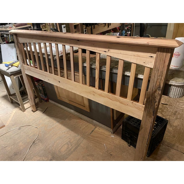 wood-smith classic bed frame with removable rails. Salvaged hardwood lumber. Queen size