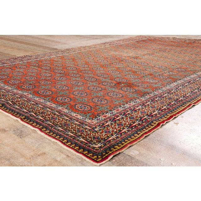 Persimmon Vintage Turkish Sivas Rug, 07'04 X 11'01 For Sale - Image 8 of 10
