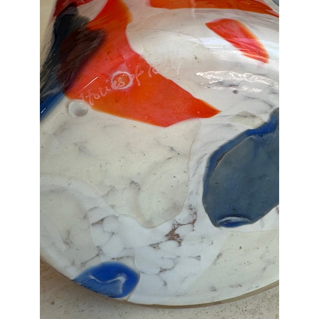 Early 21st Century Stories of Italy Murano Nougat Orange and Blue Glass Vase For Sale - Image 5 of 9
