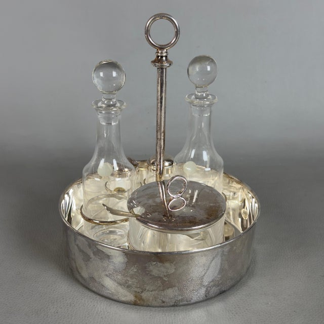 800 Silver and Crystal Oil and Condiment Cruet Set from Calegaro, 1970s For Sale - Image 3 of 18