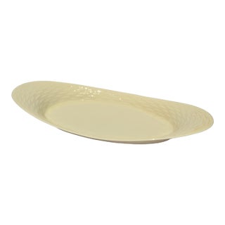 Mid-20th Century Lenox Special Oval Platter Basket Weave Pattern Fine Ceramic Ivory Porcelain For Sale