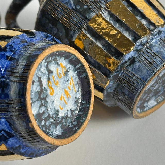 Blue Mid-Century Modern Italian Ceramic Vases by Fratelli Fanciullacci, 1960s, Set of 2 For Sale - Image 8 of 11