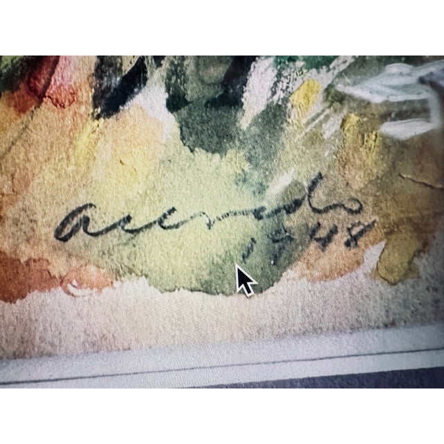 Signed Acevedo, dated 1948 Framed with matting. Pristine. Handpicked personal collection since 1990. • The numbers...