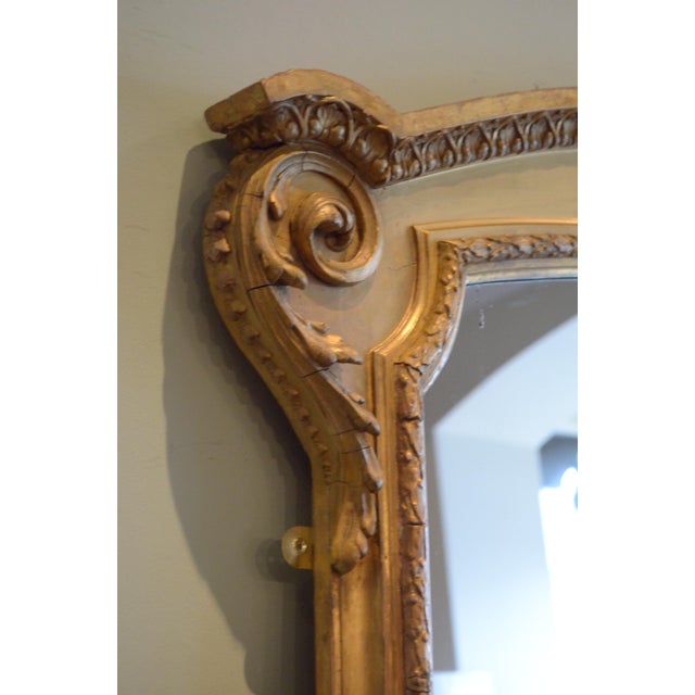 Mid 19th Century Large Victorian Giltwood Arched Overmantel Mirror, 1850 For Sale - Image 5 of 15