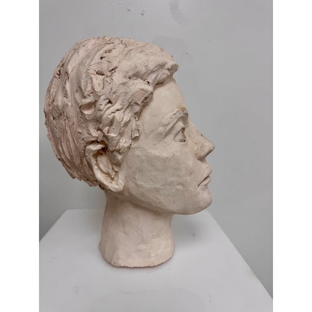 1980s Vintage Signed CJD Figural Ceramic Head Sculpture For Sale - Image 5 of 8