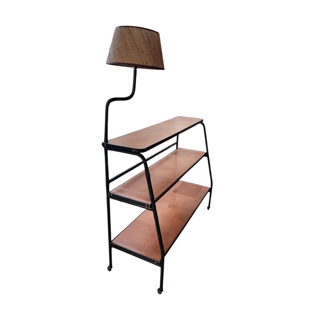 Vintage Stitched Leather Bookcase by Jacques Adnet, 1950s For Sale - Image 4 of 13