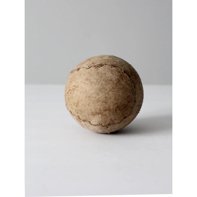 Beige Antique Leather Softball For Sale - Image 8 of 12