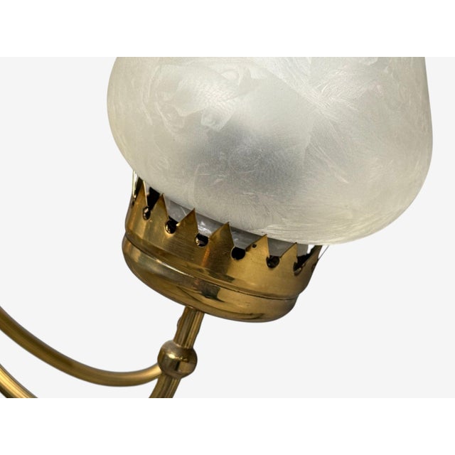 Metal Swedish Modern, Pendant Light, Brass, Glass, Sweden, 1950s For Sale - Image 7 of 15
