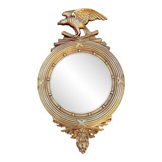 1950s Extra Large Ethan Allen Convex Federalist Eagle Mirror For Sale