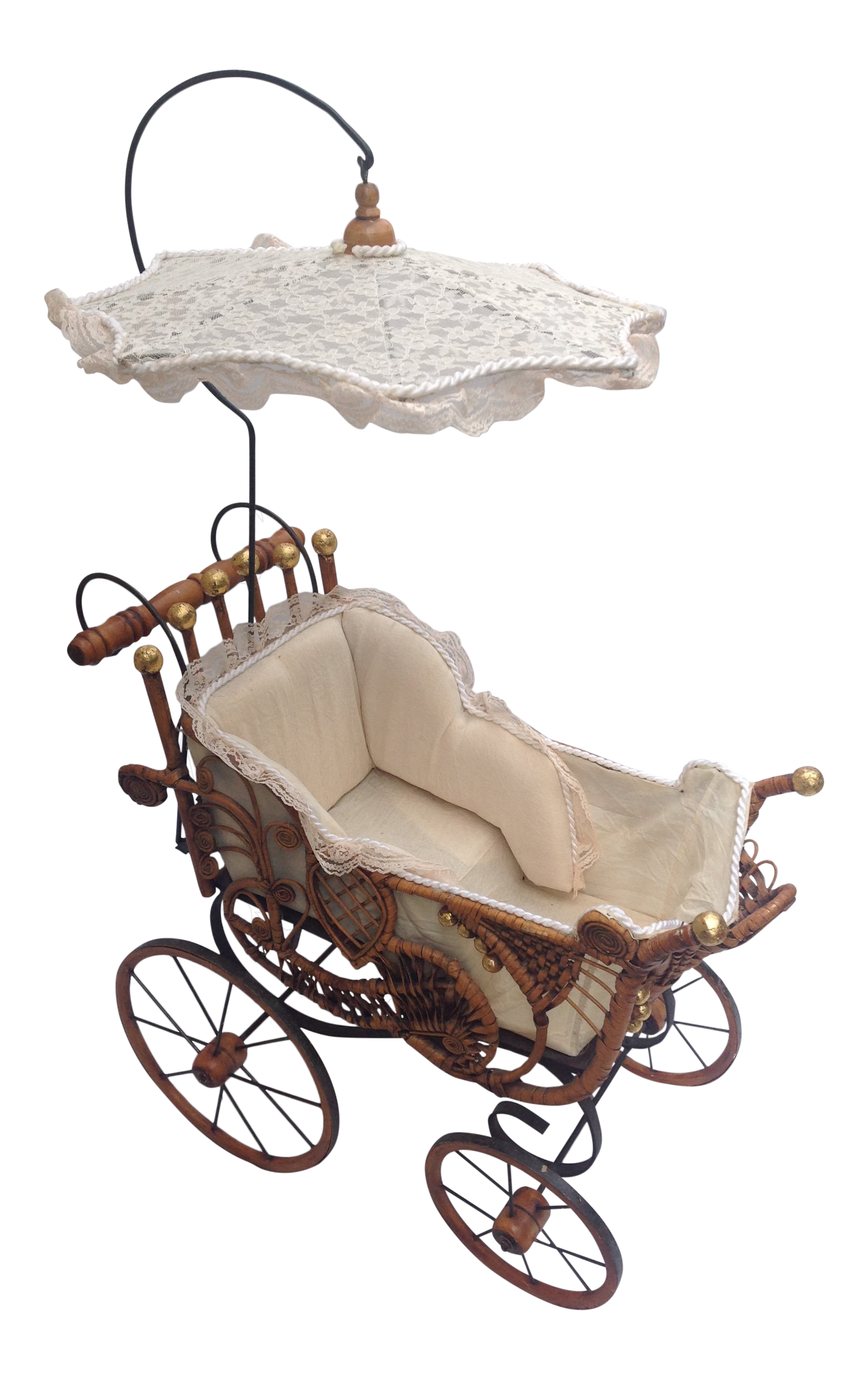 wicker doll buggy