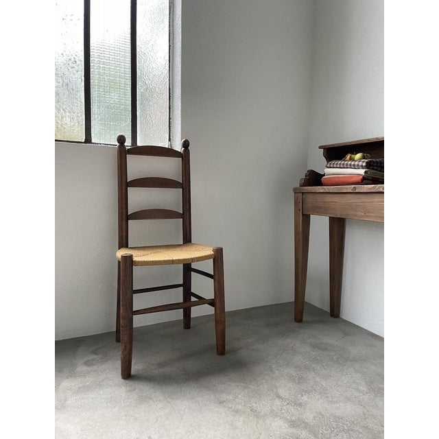 1950s Rustic Oak Straw Chair, 1950s For Sale - Image 5 of 18