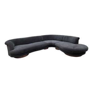 Postmodern Vladimir Kagan Style Serpentine Sectional Sofa Newly Reupholstered
