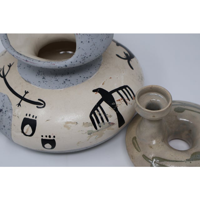 1990s Signed Betty Selby Figural Vase & Japanese Tokoname Ring-Form Sake Vessel — Set of 2 For Sale - Image 5 of 18