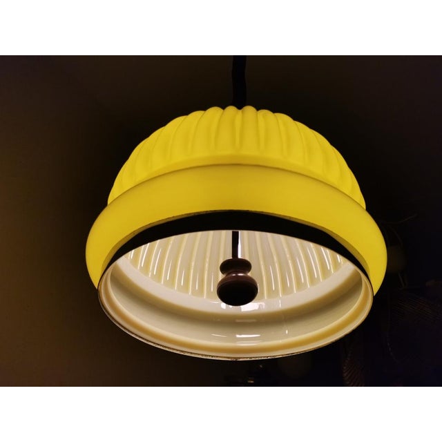 Large Ribbed Glass Pull Down Pendant, 1970s For Sale - Image 10 of 18