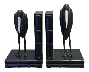 Art Deco Marcel Bouraine Maribou Stork Bookends - A Pair