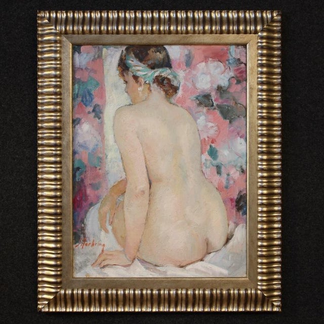 French Artist, Female Nude, 1950, Oil on Canvas For Sale - Image 13 of 13