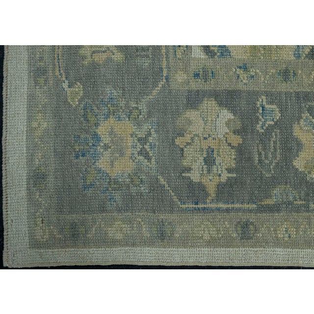 Turkish Oushak Rug 5'2" x 8'11" #18094 For Sale - Image 4 of 8