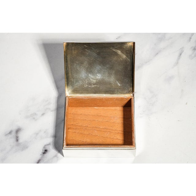 Silver Mid Century Vintage Sterling Silver Box Eagle Emblem Desk Keepsake Box Luxury Home Decor For Sale - Image 8 of 14