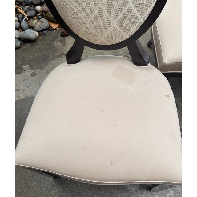 8 Barbara Barry Baker Klismos X Oval Dining Side Captains Chairs Neoclassical For Sale - Image 14 of 14