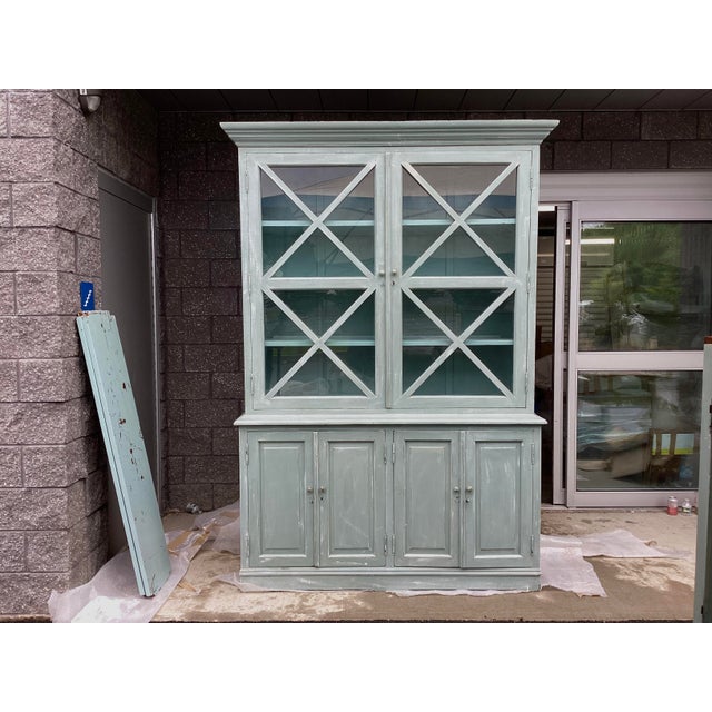Green Vintage French Painted Bookcases/Pr. For Sale - Image 8 of 16