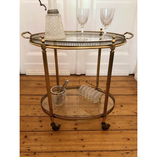 Vintage Art Deco Serving Table with Removable Tray, 1950s For Sale - Image 3 of 10