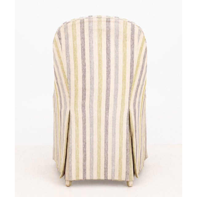 Set of Four Modern Striped Upholstered Dining Chairs For Sale - Image 9 of 9