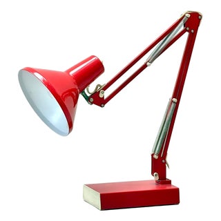 Mid-Century Articulated Desk Lamp in Red, 1970s For Sale