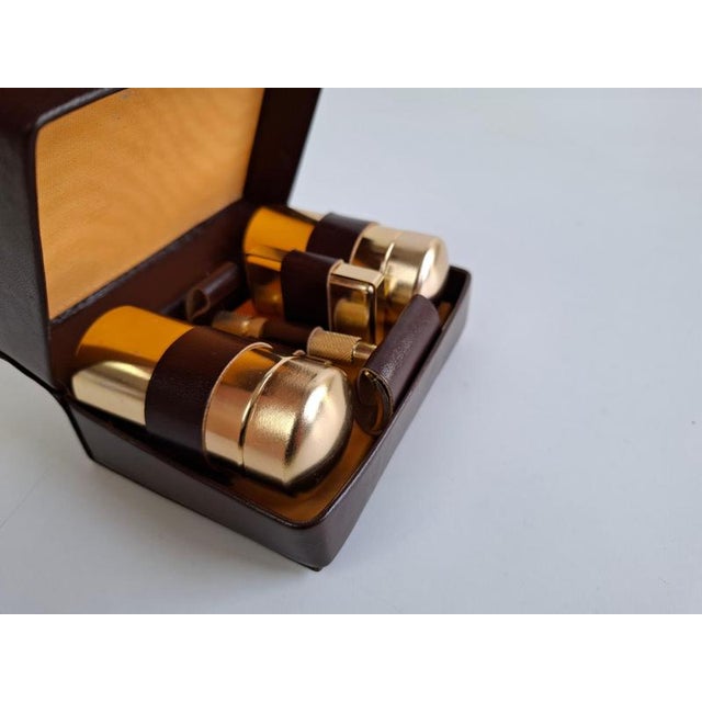 Mid-Century Modern Brass Travel Shaving Kit in Leatherette Case, 1960 For Sale - Image 12 of 18