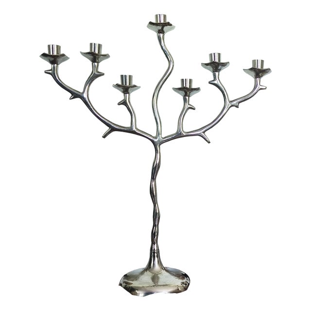 Vintage Candleholder in Aluminum, 1970s For Sale