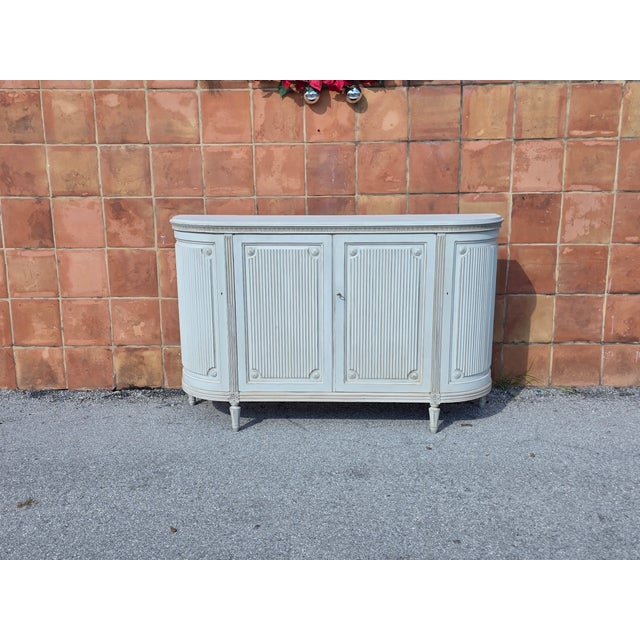 Swedish Gustavian Style Unique 4 Door Sideboard For Sale - Image 14 of 14