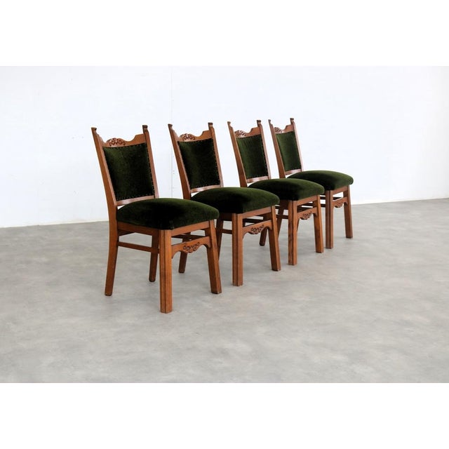 Mid-Century Modern Art Deco Dining Chairs, 1940s, Set of 4 For Sale - Image 3 of 14