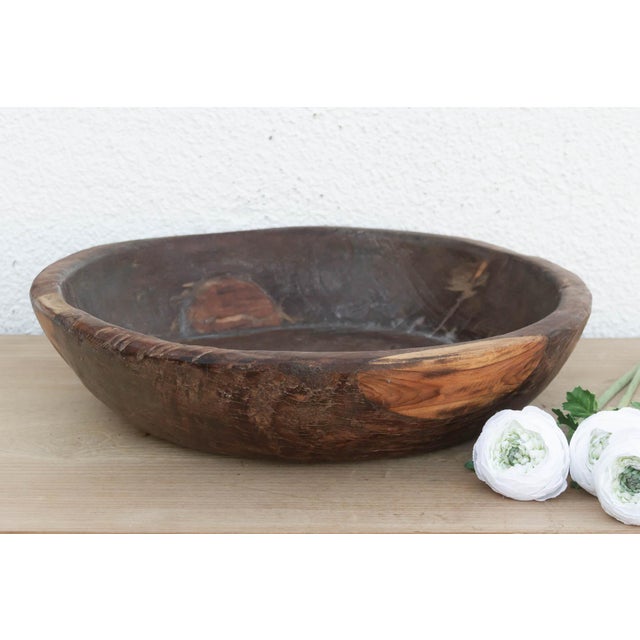 16" Round Rustic Wood Tray For Sale In Los Angeles - Image 6 of 6