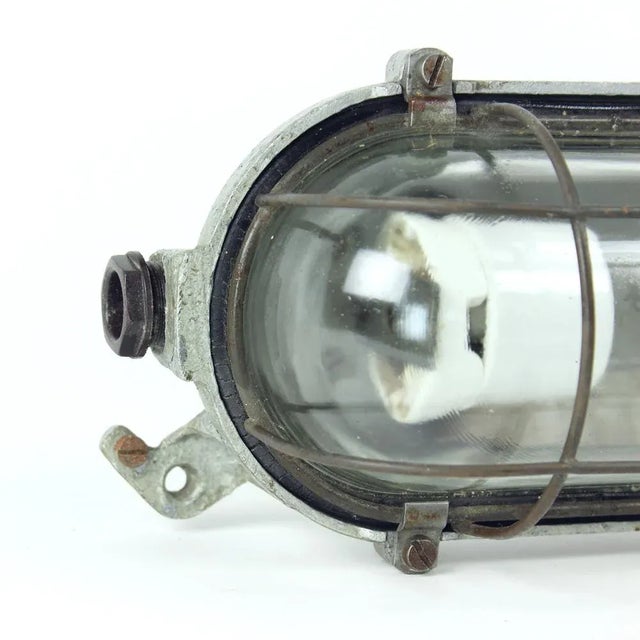 Metal Industrial Wall Lamp in Steel, Czechoslovakia, 1950s For Sale - Image 7 of 10