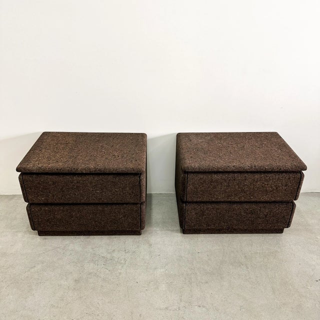 Pair of Vintage Mid Century Modern Nightstands in Chocolate Cork For Sale In Palm Springs - Image 6 of 11