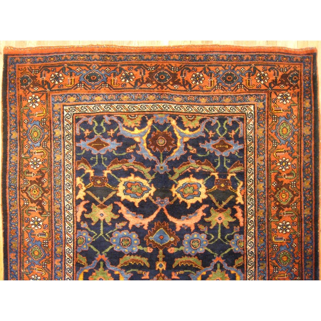 1900 - 1909 Antique Persian Bidjar Oriental Rug, in Runner Size, with Floral Elements For Sale - Image 5 of 6