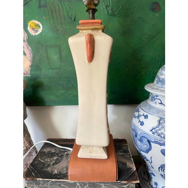 Early 20th Century Asian Plaster Ming Influenced Lamp For Sale - Image 9 of 9