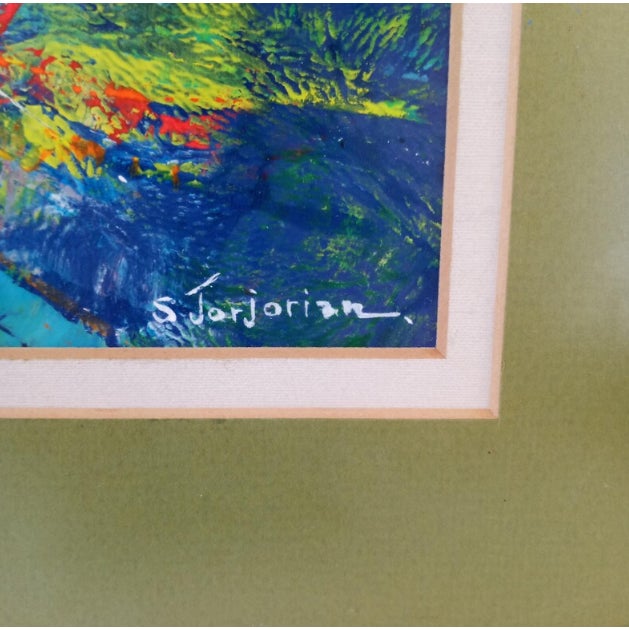 Mid-Century Modern Abstract Expressionist Painting "High-Fly" by Sylvia Jorjorian For Sale - Image 4 of 13