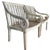 Vintage Weathered Hardwood Scroll Arm Garden Chairs With Natural Patina, a Pair For Sale - Image 4 of 12