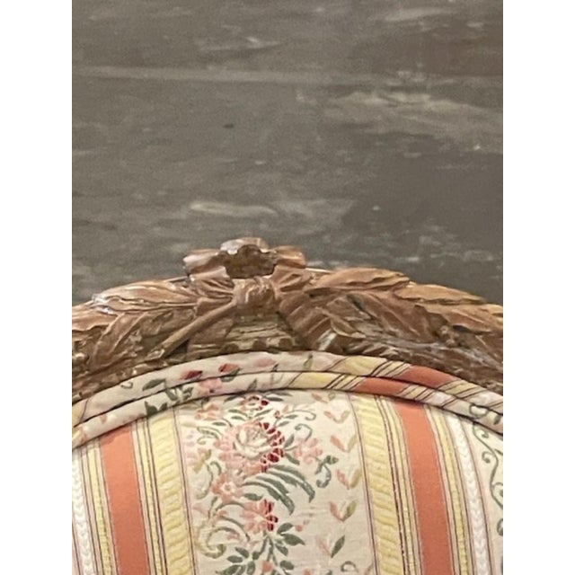 French Pair of French Louis XVI Giltwood Side Chairs For Sale - Image 3 of 9