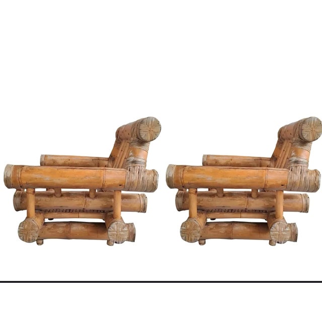 Vintage Bamboo Living Room Set, Italy, 1970s, Set of 4 For Sale - Image 11 of 13