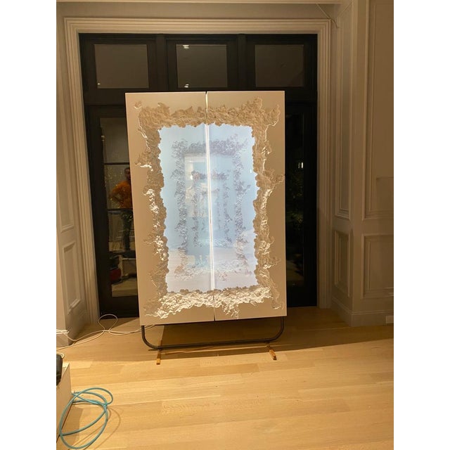 A statement collectible bar cabinet from PANOPTIKUM Collections' "Break Free" series — a sculptural post-modern piece...