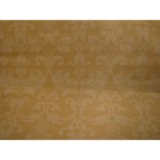 Schumacher Grasscloth "Beau Damasse" Wallpaper For Sale
