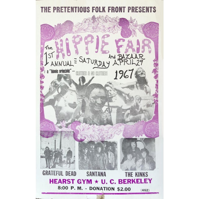 The pretentious folk front presents: the 1st annual Hippie Fair and Bazar. April 29 1967. A “hippie principle” - clothes &...