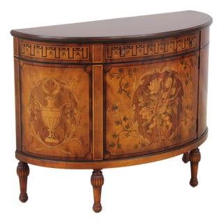 Stiehl Vintage 1 Drawer Commode Demilune Cabinet For Sale