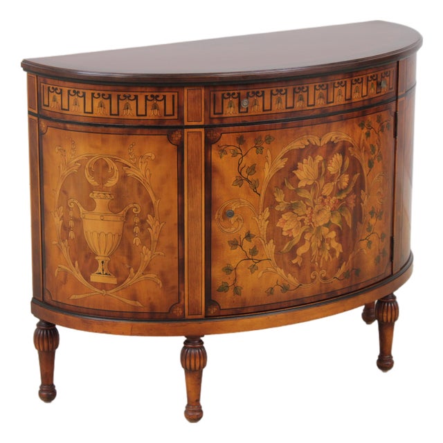 Stiehl Vintage 1 Drawer Commode Demilune Cabinet For Sale