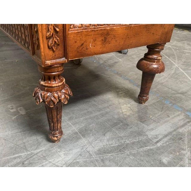 Brown 1980s Country French Carved Nightstands/Dressers- Pair For Sale - Image 8 of 9